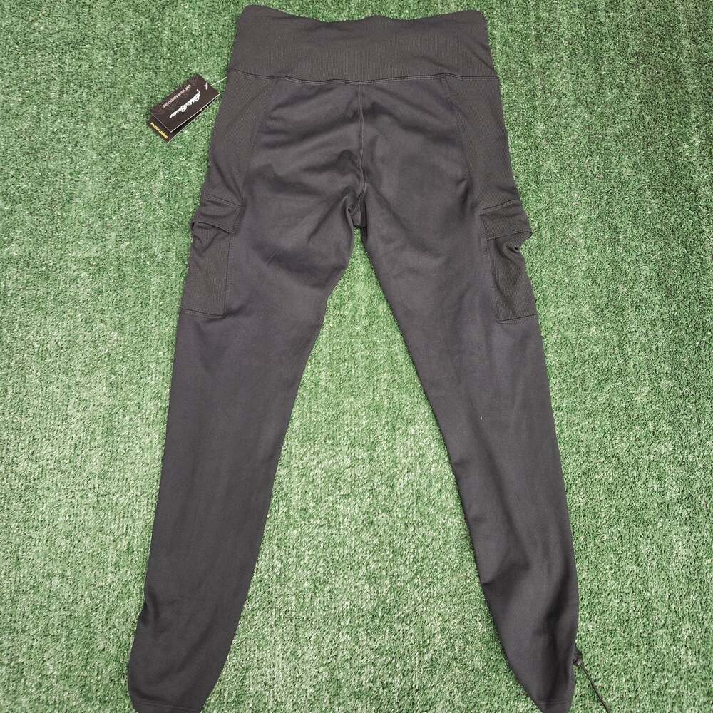 NWT Women’s Eddie Bauer Ribbed Cargo Leggings Size Large Black